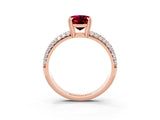 Rose gold Oval Cut Cut Pave Diamond Engagement Ring with Channel Set Band and Four-Prong Setting_3