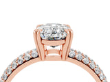 Rose gold Oval Cut Cut Pave Diamond Engagement Ring with Channel Set Band and Four-Prong Setting_4