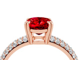 Rose gold Oval Cut Cut Pave Diamond Engagement Ring with Channel Set Band and Four-Prong Setting_4