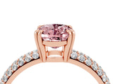 Rose gold Oval Cut Cut Pave Diamond Engagement Ring with Channel Set Band and Four-Prong Setting_4