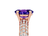 Rose gold Oval Cut Cut Pave Diamond Engagement Ring with Channel Set Band and Four-Prong Setting_5