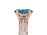 Rose gold Oval Cut Cut Pave Diamond Engagement Ring with Channel Set Band and Four-Prong Setting_5