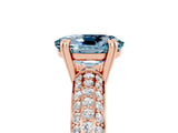Rose gold Oval Cut Cut Pave Diamond Engagement Ring with Channel Set Band and Four-Prong Setting_5