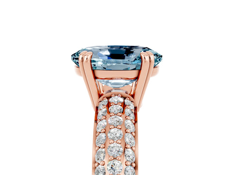 Rose gold Oval Cut Cut Pave Diamond Engagement Ring with Channel Set Band and Four-Prong Setting_5