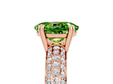 Rose gold Oval Cut Cut Pave Diamond Engagement Ring with Channel Set Band and Four-Prong Setting_5