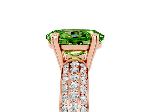 Rose gold Oval Cut Cut Pave Diamond Engagement Ring with Channel Set Band and Four-Prong Setting_5