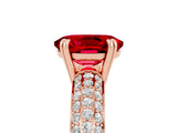 Rose gold Oval Cut Cut Pave Diamond Engagement Ring with Channel Set Band and Four-Prong Setting_5