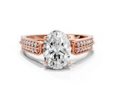 Rose gold Oval Cut Cut Pave Split Shank Engagement Ring with Four-Prong Setting_15