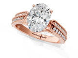 Rose gold Oval Cut Cut Pave Split Shank Engagement Ring with Four-Prong Setting_16
