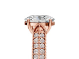 Rose gold Oval Cut Cut Pave Split Shank Engagement Ring with Four-Prong Setting_20