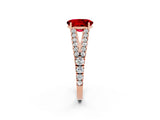 Rose gold Oval Cut Cut Split Shank Pave Diamond Engagement Ring with Four-Prong Setting_2
