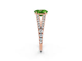Rose gold Oval Cut Cut Split Shank Pave Diamond Engagement Ring with Four-Prong Setting_2
