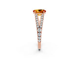 Rose gold Oval Cut Cut Split Shank Pave Diamond Engagement Ring with Four-Prong Setting_2