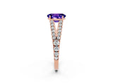Rose gold Oval Cut Cut Split Shank Pave Diamond Engagement Ring with Four-Prong Setting_2