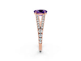 Rose gold Oval Cut Cut Split Shank Pave Diamond Engagement Ring with Four-Prong Setting_2