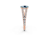 Rose gold Oval Cut Cut Split Shank Pave Diamond Engagement Ring with Four-Prong Setting_2