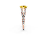 Rose gold Oval Cut Cut Split Shank Pave Diamond Engagement Ring with Four-Prong Setting_2