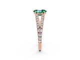 Rose gold Oval Cut Cut Split Shank Pave Diamond Engagement Ring with Four-Prong Setting_2