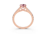 Rose gold Oval Cut Cut Split Shank Pave Diamond Engagement Ring with Four-Prong Setting_3