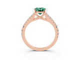 Rose gold Oval Cut Cut Split Shank Pave Diamond Engagement Ring with Four-Prong Setting_3
