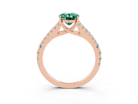 Rose gold Oval Cut Cut Split Shank Pave Diamond Engagement Ring with Four-Prong Setting_3