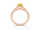 Rose gold Oval Cut Cut Split Shank Pave Diamond Engagement Ring with Four-Prong Setting_3