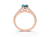 Rose gold Oval Cut Cut Split Shank Pave Diamond Engagement Ring with Four-Prong Setting_3