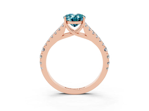 Rose gold Oval Cut Cut Split Shank Pave Diamond Engagement Ring with Four-Prong Setting_3
