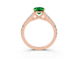 Rose gold Oval Cut Cut Split Shank Pave Diamond Engagement Ring with Four-Prong Setting_3