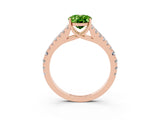 Rose gold Oval Cut Cut Split Shank Pave Diamond Engagement Ring with Four-Prong Setting_3