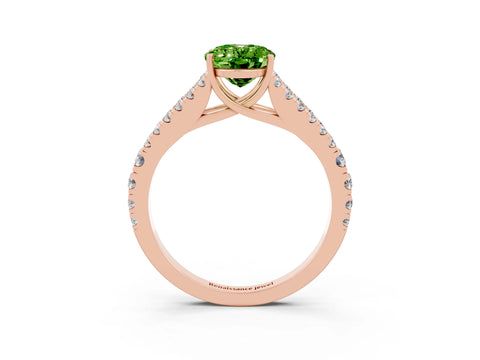 Rose gold Oval Cut Cut Split Shank Pave Diamond Engagement Ring with Four-Prong Setting_3