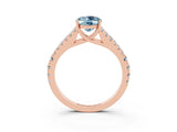 Rose gold Oval Cut Cut Split Shank Pave Diamond Engagement Ring with Four-Prong Setting_3