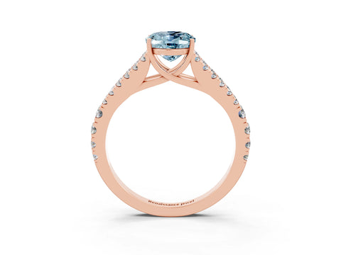 Rose gold Oval Cut Cut Split Shank Pave Diamond Engagement Ring with Four-Prong Setting_3