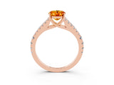 Rose gold Oval Cut Cut Split Shank Pave Diamond Engagement Ring with Four-Prong Setting_3