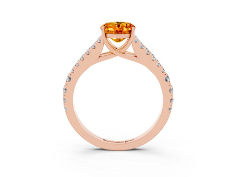 Rose gold Oval Cut Cut Split Shank Pave Diamond Engagement Ring with Four-Prong Setting_3