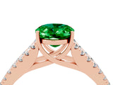 Rose gold Oval Cut Cut Split Shank Pave Diamond Engagement Ring with Four-Prong Setting_4