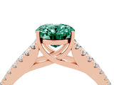 Rose gold Oval Cut Cut Split Shank Pave Diamond Engagement Ring with Four-Prong Setting_4