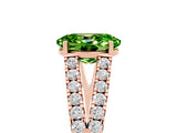 Rose gold Oval Cut Cut Split Shank Pave Diamond Engagement Ring with Four-Prong Setting_5