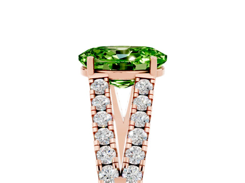 Rose gold Oval Cut Cut Split Shank Pave Diamond Engagement Ring with Four-Prong Setting_5