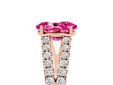 Rose gold Oval Cut Cut Split Shank Pave Diamond Engagement Ring with Four-Prong Setting_5