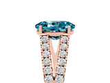 Rose gold Oval Cut Cut Split Shank Pave Diamond Engagement Ring with Four-Prong Setting_5