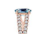 Rose gold Oval Cut Cut Split Shank Pave Diamond Engagement Ring with Four-Prong Setting_5