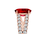 Rose gold Oval Cut Cut Split Shank Pave Diamond Engagement Ring with Four-Prong Setting_5