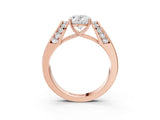 Rose gold Oval Cut Diamond Channel Set Solitaire Ring with Four-Prong Setting_15
