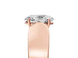Rose gold Oval Cut Diamond Channel Set Solitaire Ring with Four-Prong Setting_17