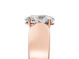 Rose gold Oval Cut Diamond Channel Set Solitaire Ring with Four-Prong Setting_17