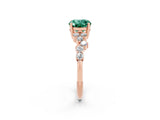 Rose gold Oval Cut Diamond Cluster Pavé Band with Four-Prong Setting_2