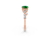 Rose gold Oval Cut Diamond Cluster Pavé Band with Four-Prong Setting_2
