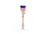 Rose gold Oval Cut Diamond Cluster Pavé Band with Four-Prong Setting_2