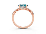 Rose gold Oval Cut Diamond Cluster Pavé Band with Four-Prong Setting_3